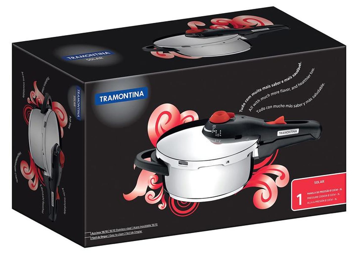 Panela de Pressão Tramontina Solar - Inox 3L