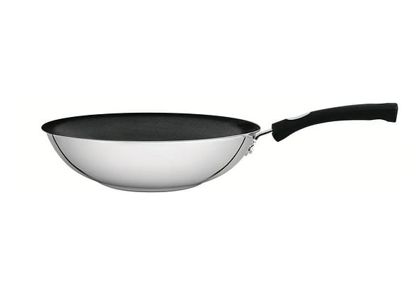 Panela Wok Antiaderente Fundo triplo Tramontina Solar Silicone Inox 28cm