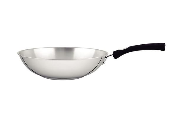 Panela Wok Antiaderente Fundo triplo Tramontina Solar Silicone Inox 28cm