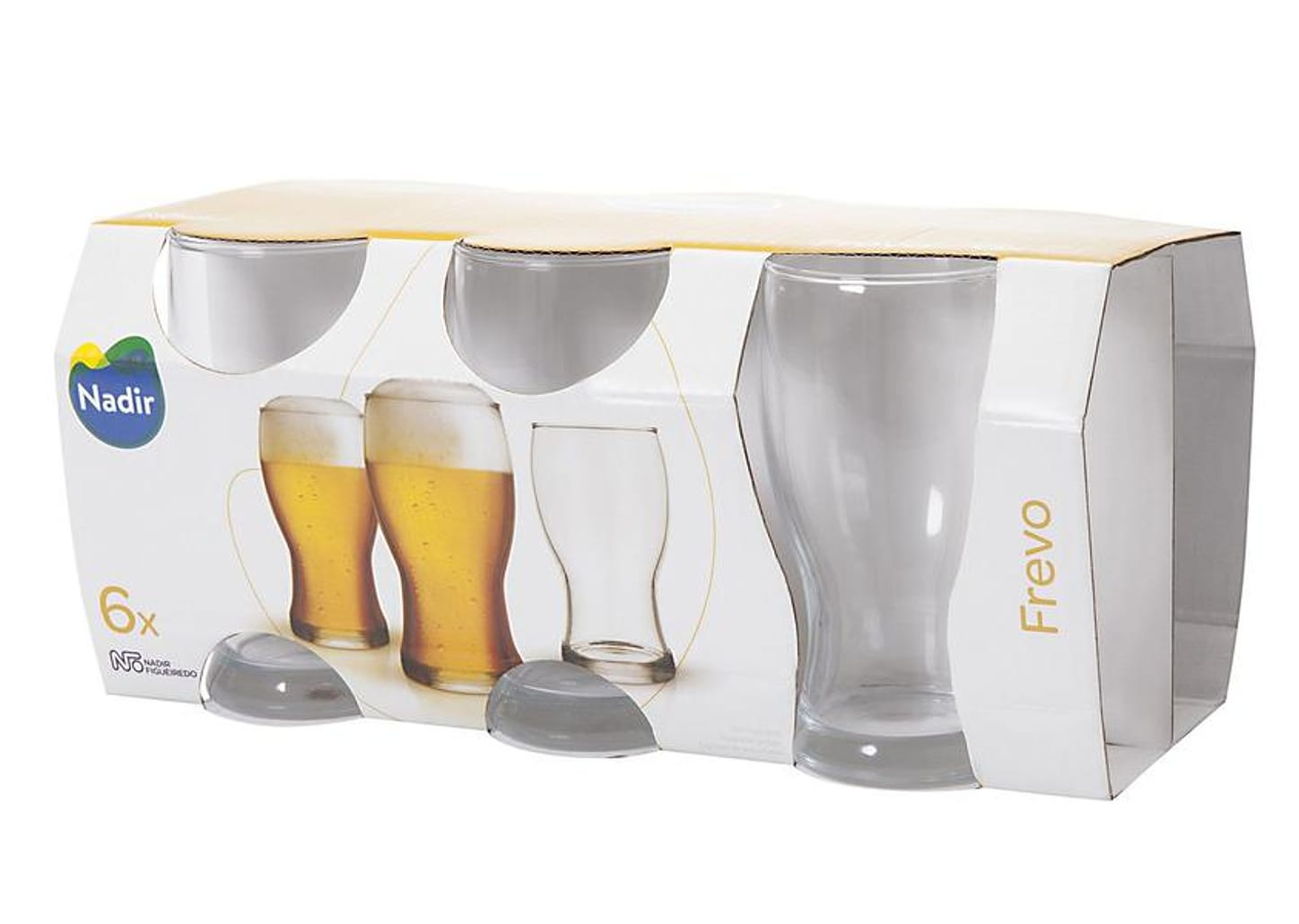 Jogo de Copos de Vidro para Cerveja 220ml 6 Peças Nadir Frevo