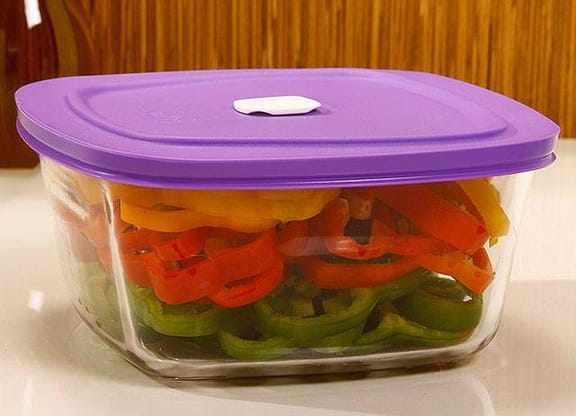 Tigela Vidro Quadrada Marinex - VAP Facilita com Tampa