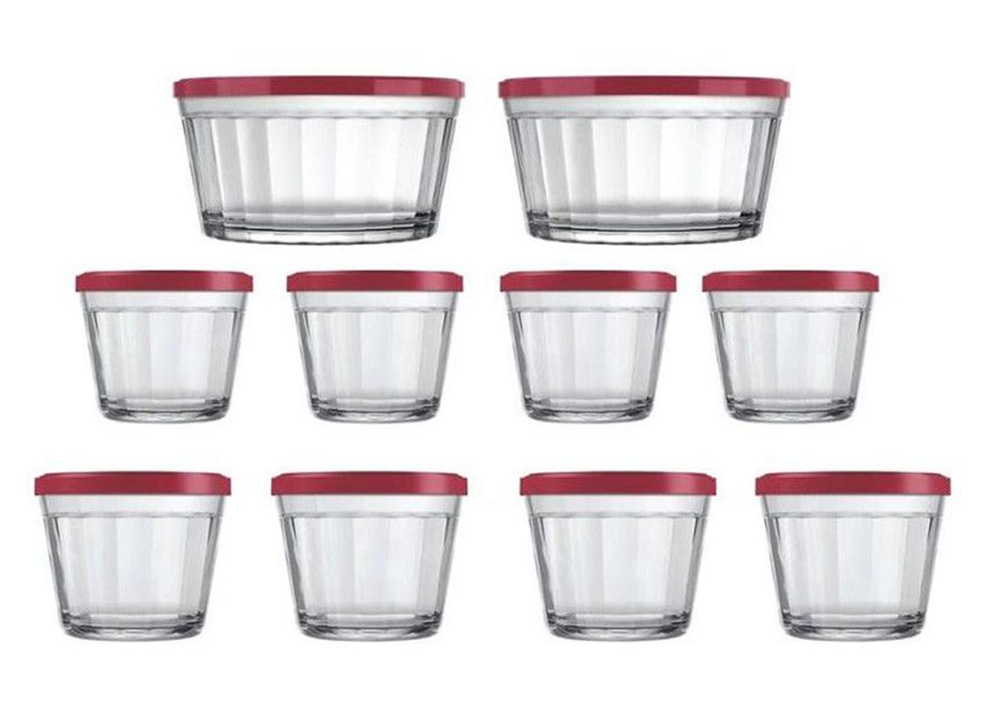 Conjunto de Tigelas de Vidro 10 Peças Copo Americano Tigela Americano