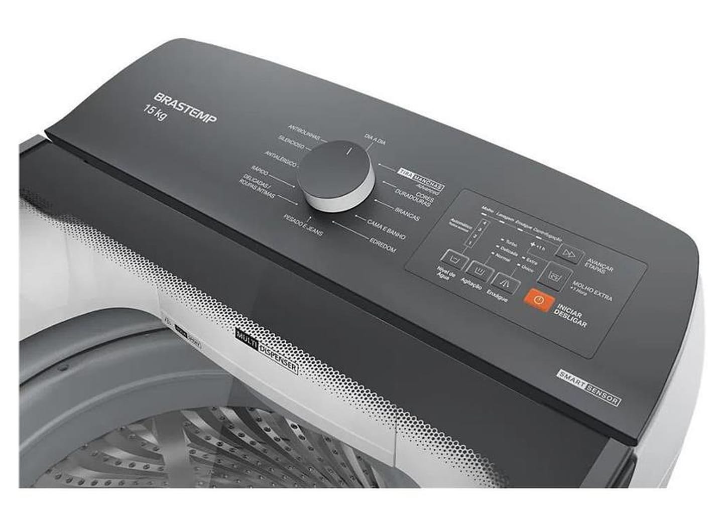 Lavadora de Roupas Brastemp 15kg Cesto Inox 12 Programas de Lavagem Branca BWF15AB