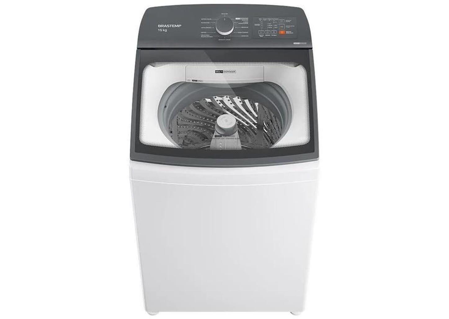 Lavadora de Roupas Brastemp 15kg Cesto Inox 12 Programas de Lavagem Branca BWF15AB