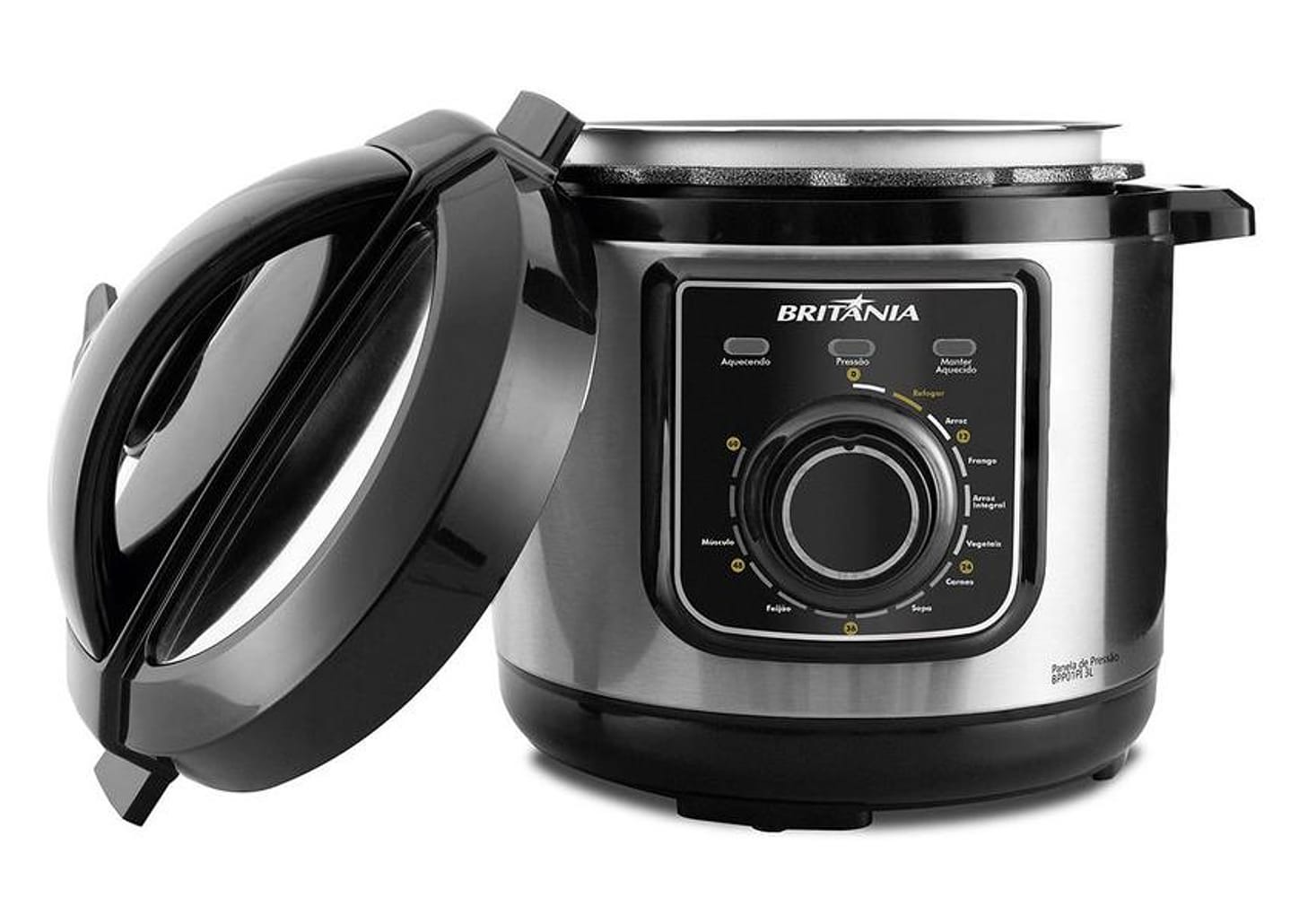 Panela de Pressão Elétrica Britânia - Multifuncional BPP01PI 700W 3L