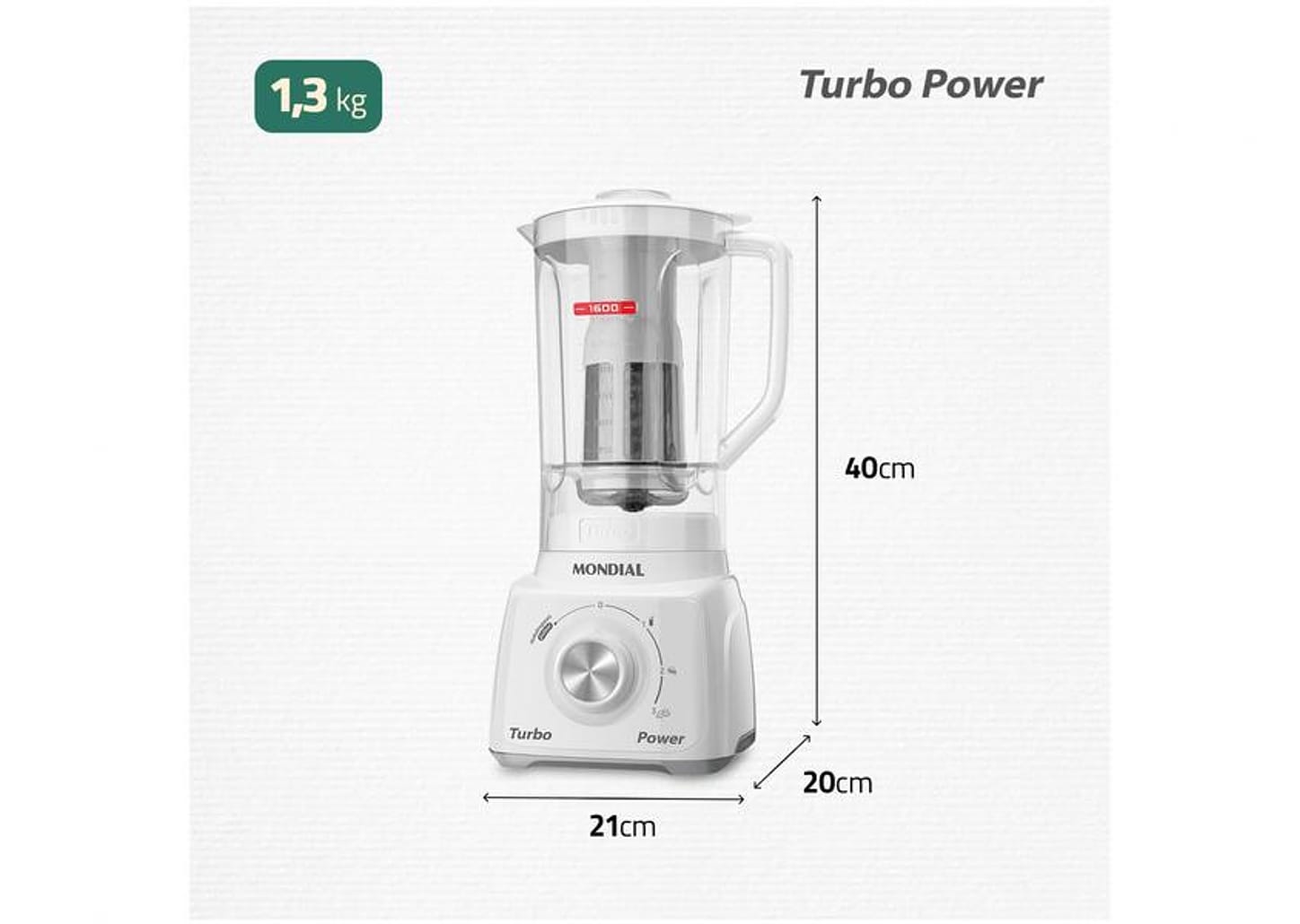 Liquidificador Mondial L-99-WG Branco e Cinza com Filtro 3 Velocidades 500W