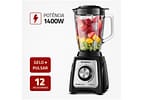 Liquidificador Mondial Turbo Glass L-1400 GI - Copo de Vidro 12 Velocidades 1400W Preto