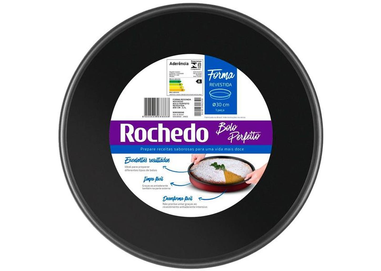 Forma de Bolo de Alumínio Redonda Antiaderente 30cm Rochedo Perfeito