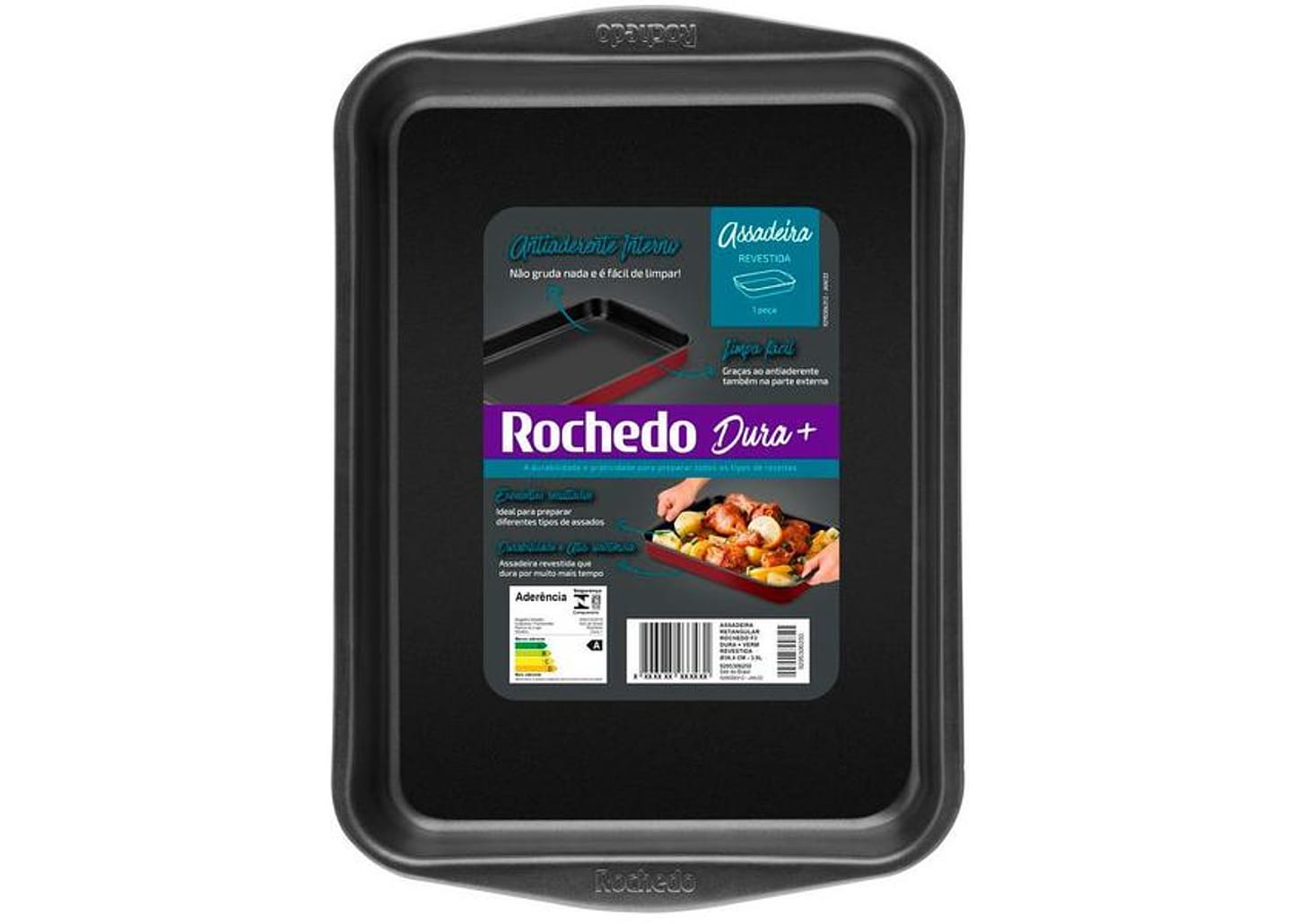 Assadeira para Bolo de Alumínio Antiaderente Retangular Rochedo Dura Mais