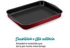 Assadeira para Bolo de Alumínio Antiaderente Retangular Rochedo Dura Mais