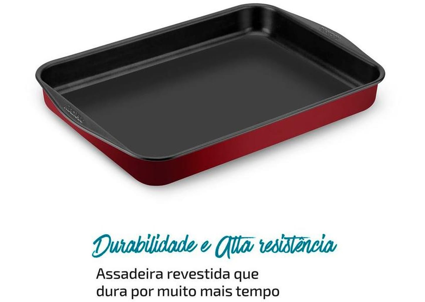 Assadeira para Bolo de Alumínio Antiaderente Retangular Rochedo Dura Mais