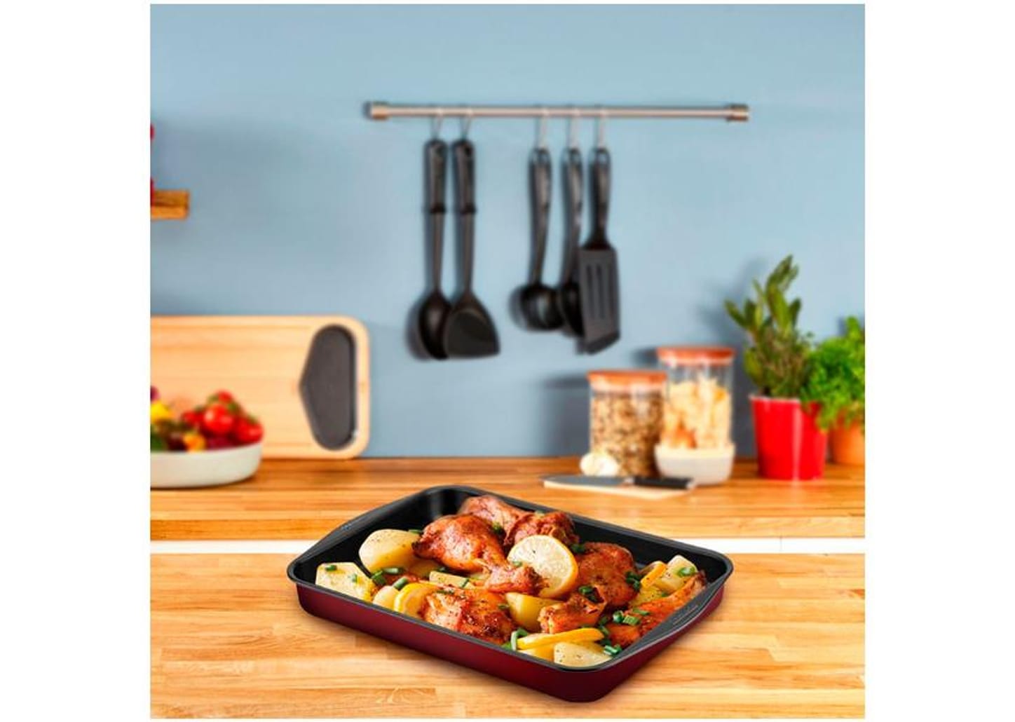 Assadeira para Bolo de Alumínio Antiaderente Retangular Rochedo Dura Mais