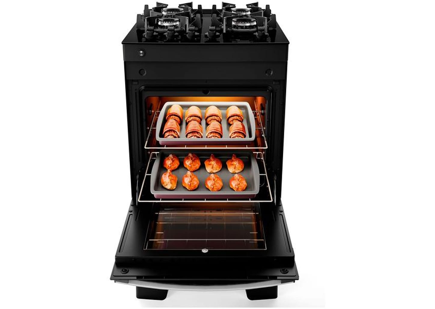 Fogão 4 Bocas Atlas Mesa Vidro Preto - Acendimento Automático Glass AgileUP