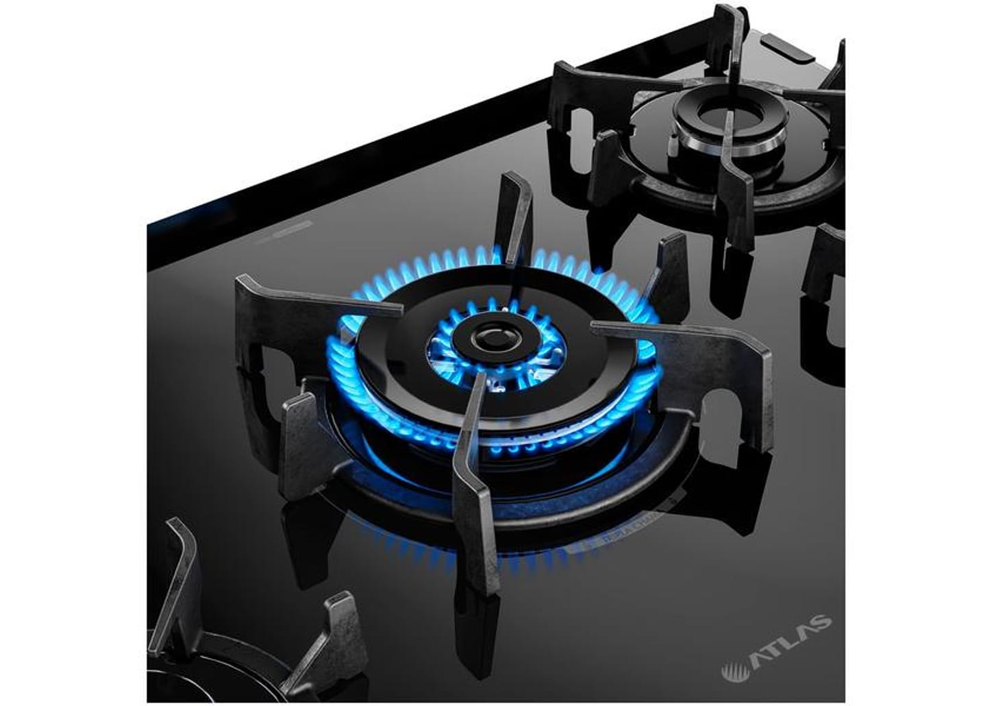 Fogão 4 Bocas Atlas Mesa Vidro Preto - Acendimento Automático Glass AgileUP