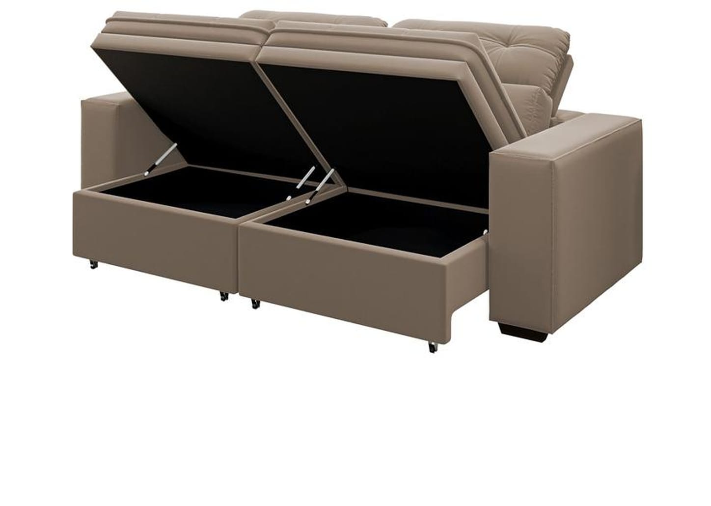 Sofá Retrátil Reclinável 3 Lugares Veludo com Baú - Bariloche Phormatta