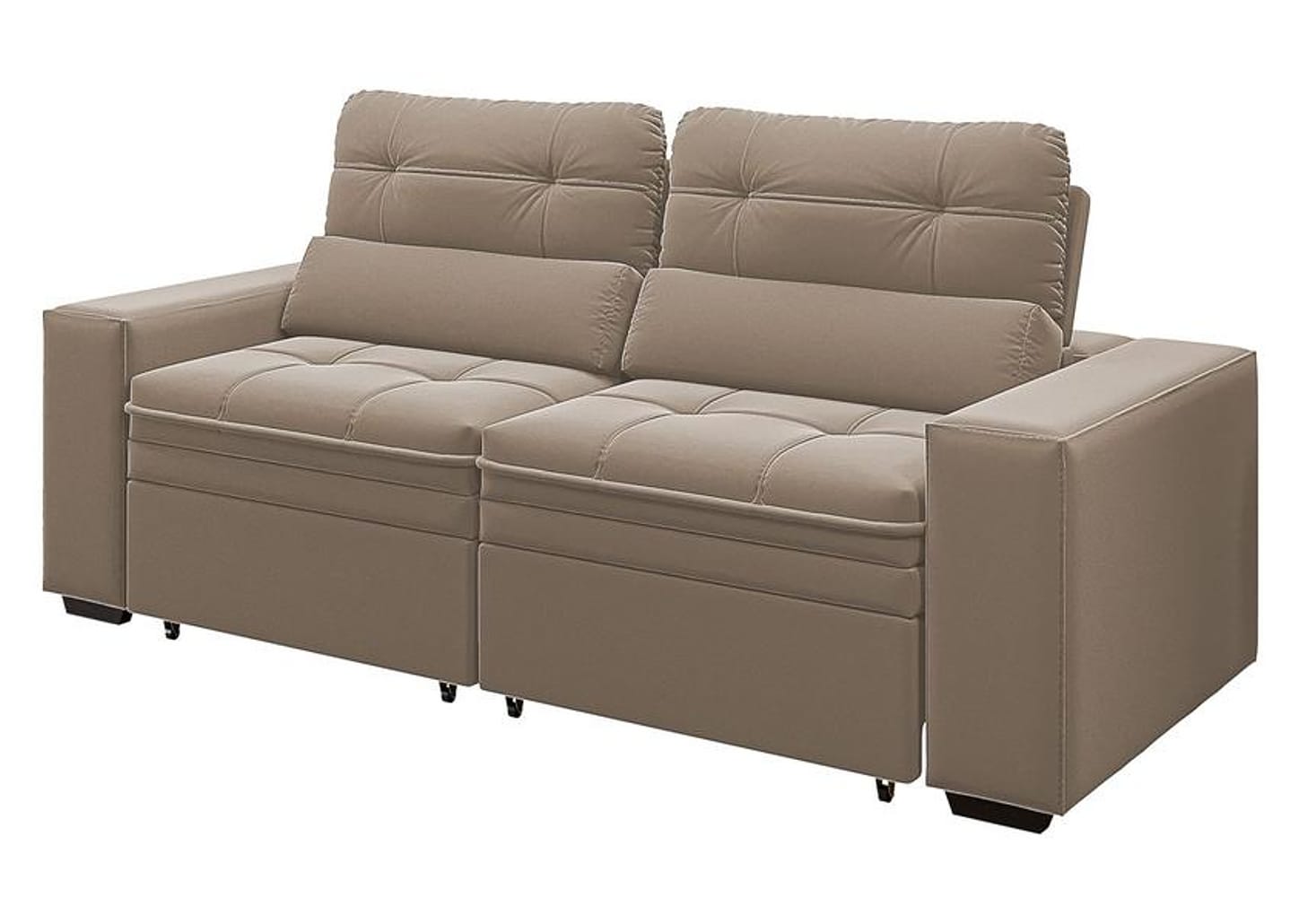 Sofá Retrátil Reclinável 3 Lugares Veludo com Baú - Bariloche Phormatta