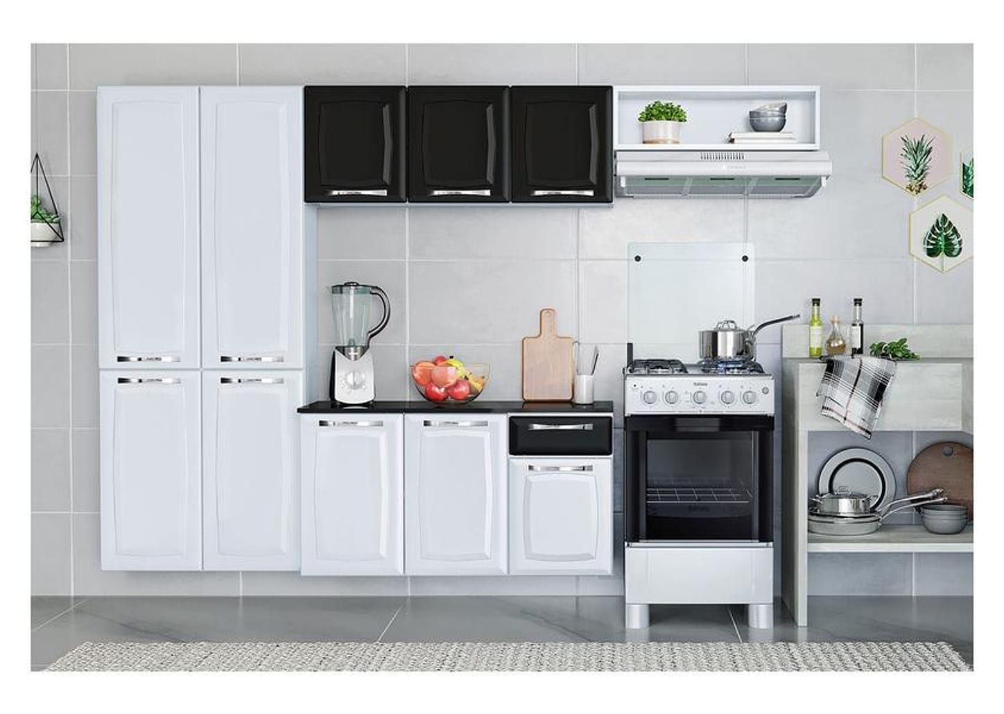 Cozinha Completa Itatiaia Amanda Aço com Balcão 10 Portas 1 Gaveta