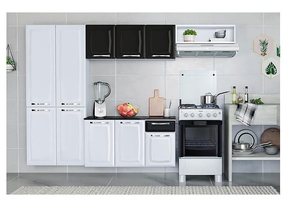 Cozinha Completa Itatiaia Amanda Aço com Balcão 10 Portas 1 Gaveta