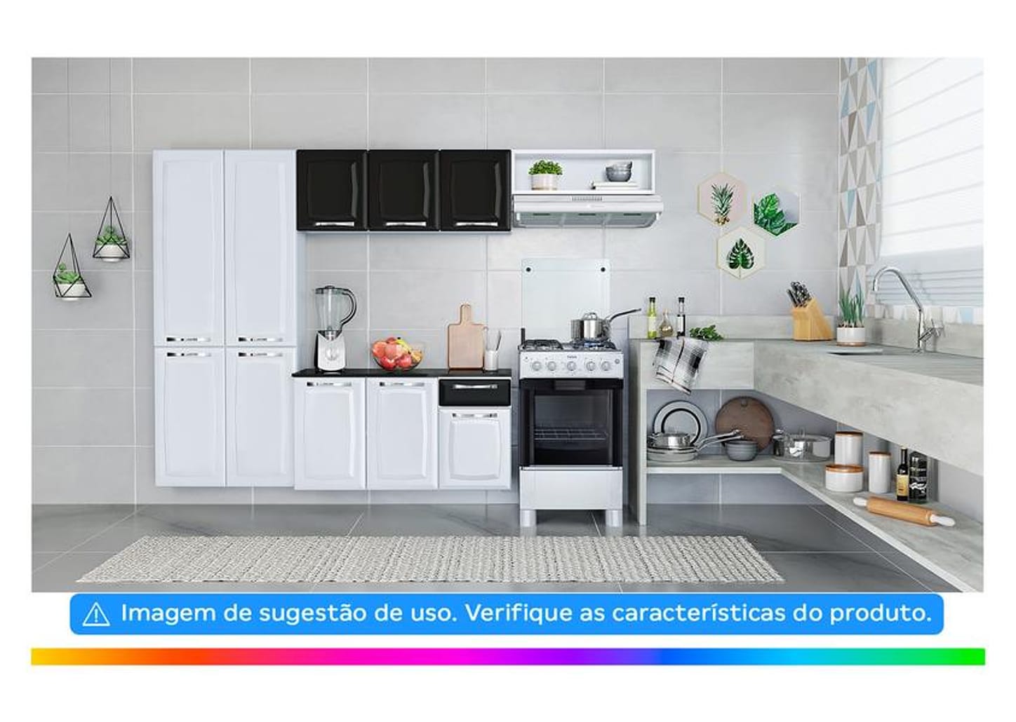 Cozinha Completa Itatiaia Amanda Aço com Balcão 10 Portas 1 Gaveta