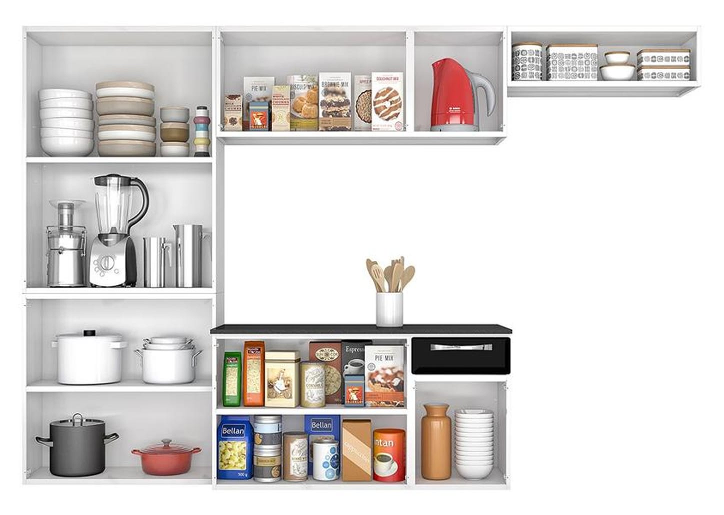 Cozinha Completa Itatiaia Amanda Aço com Balcão 10 Portas 1 Gaveta