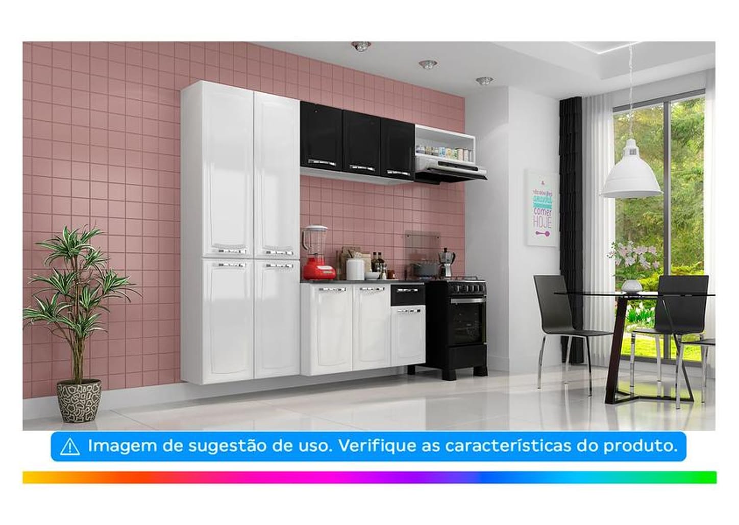 Cozinha Completa Itatiaia Amanda Aço com Balcão 10 Portas 1 Gaveta