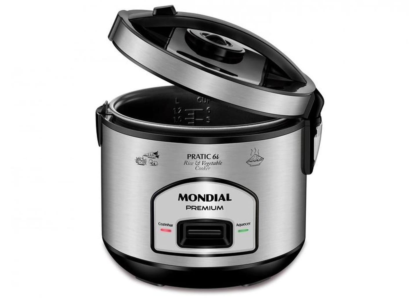 Panela de Arroz Elétrica Mondial Pratic PE-43-6X 6 Xícaras 500W