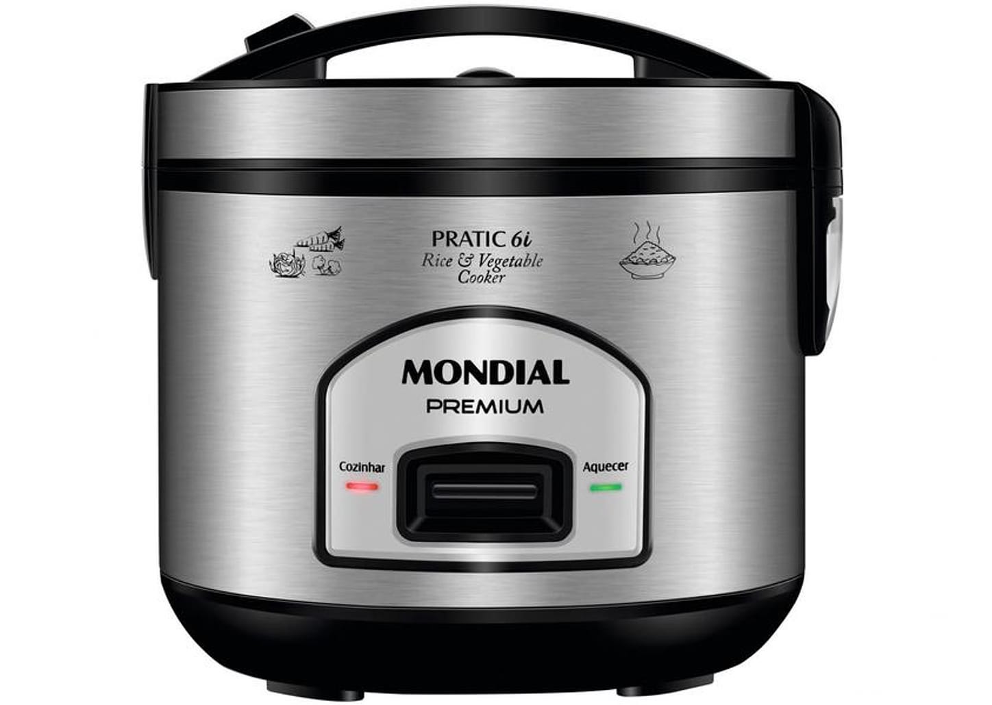 Panela de Arroz Elétrica Mondial Pratic PE-43-6X 6 Xícaras 500W