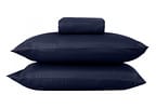 Jogo de Cama Casal Poliéster Marcelino Têxtil 400 Fios Hypercal Azul Marinho 3 Peças
