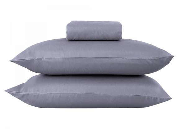 Jogo de Cama Queen Poliéster Marcelino Têxtil 400 Fios Hypercal Cinza 3 Peças