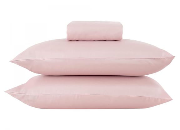 Jogo de Cama Queen Poliéster Marcelino Têxtil 400 Fios Hypercal Rosé 3 Peças