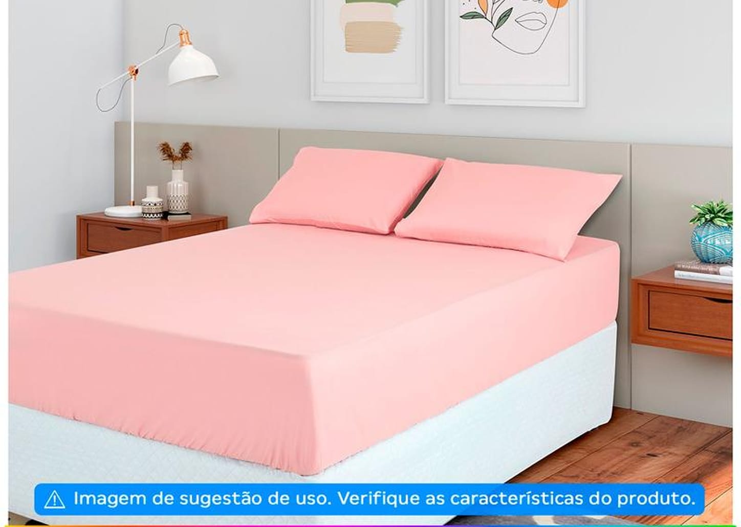 Jogo de Cama Queen Poliéster Marcelino Têxtil 400 Fios Hypercal Rosé 3 Peças