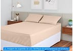 Jogo de Cama Casal Poliéster Marcelino Têxtil 400 Fios Hypercal Bege 3 Peças