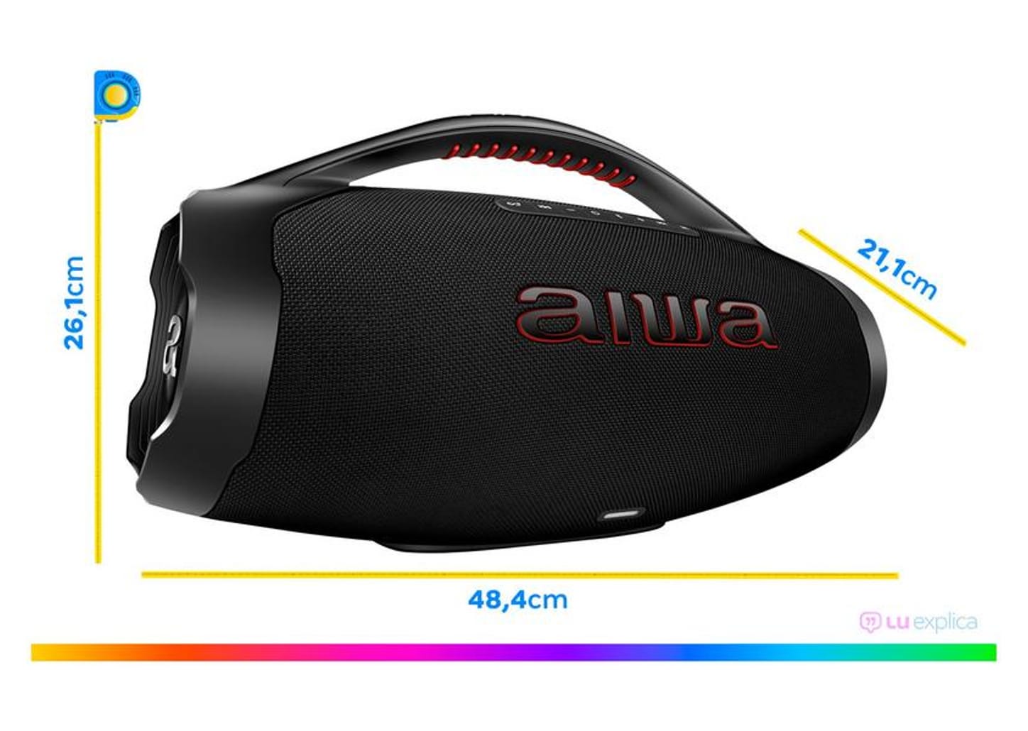 Caixa de Som AIWA AWS-BBS-01B Bluetooth - Ativa Portátil 200W USB