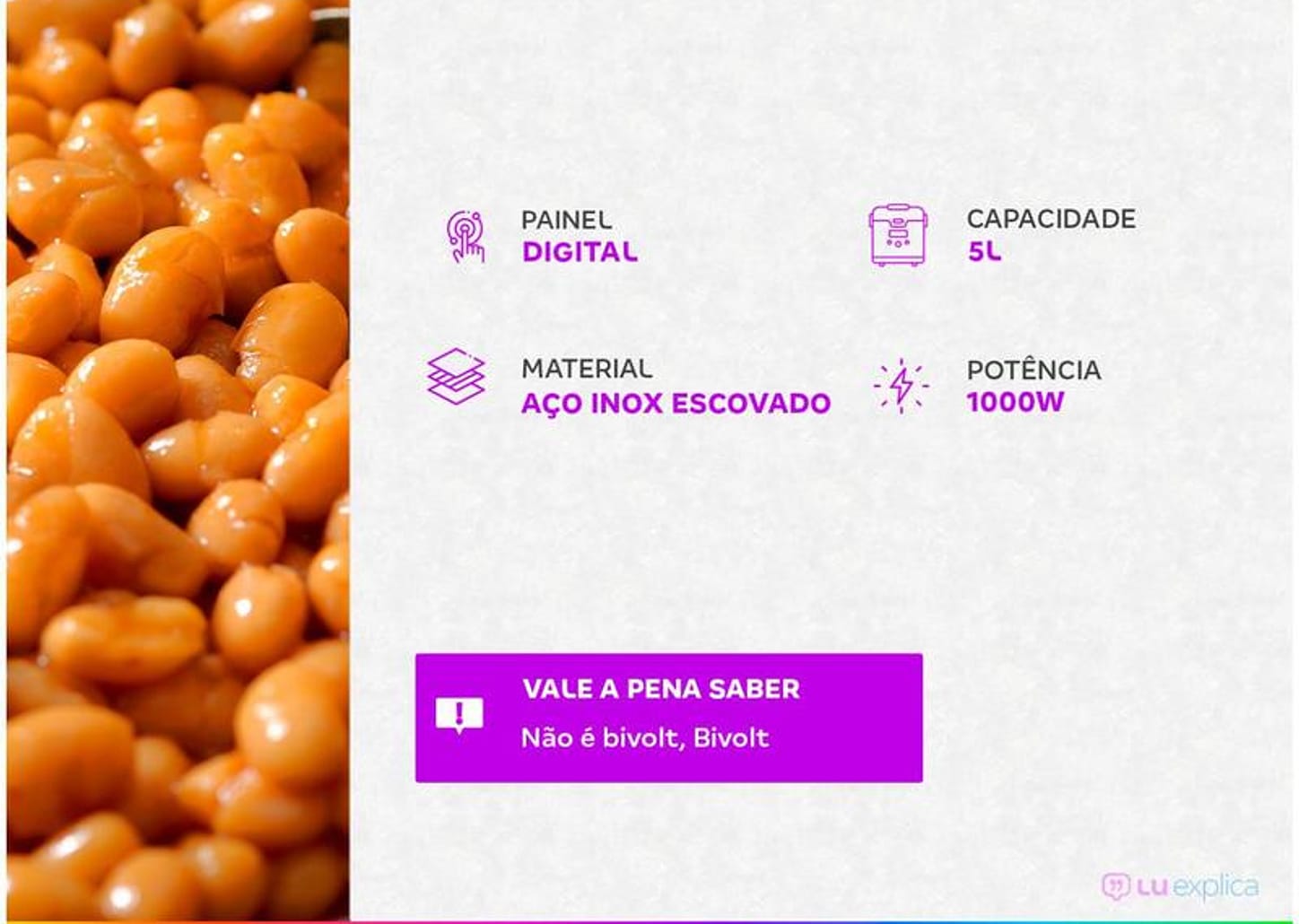 Panela de Pressão Elétrica Electrolux 5L Inox 1000W Experience Rita Lobo PCC15