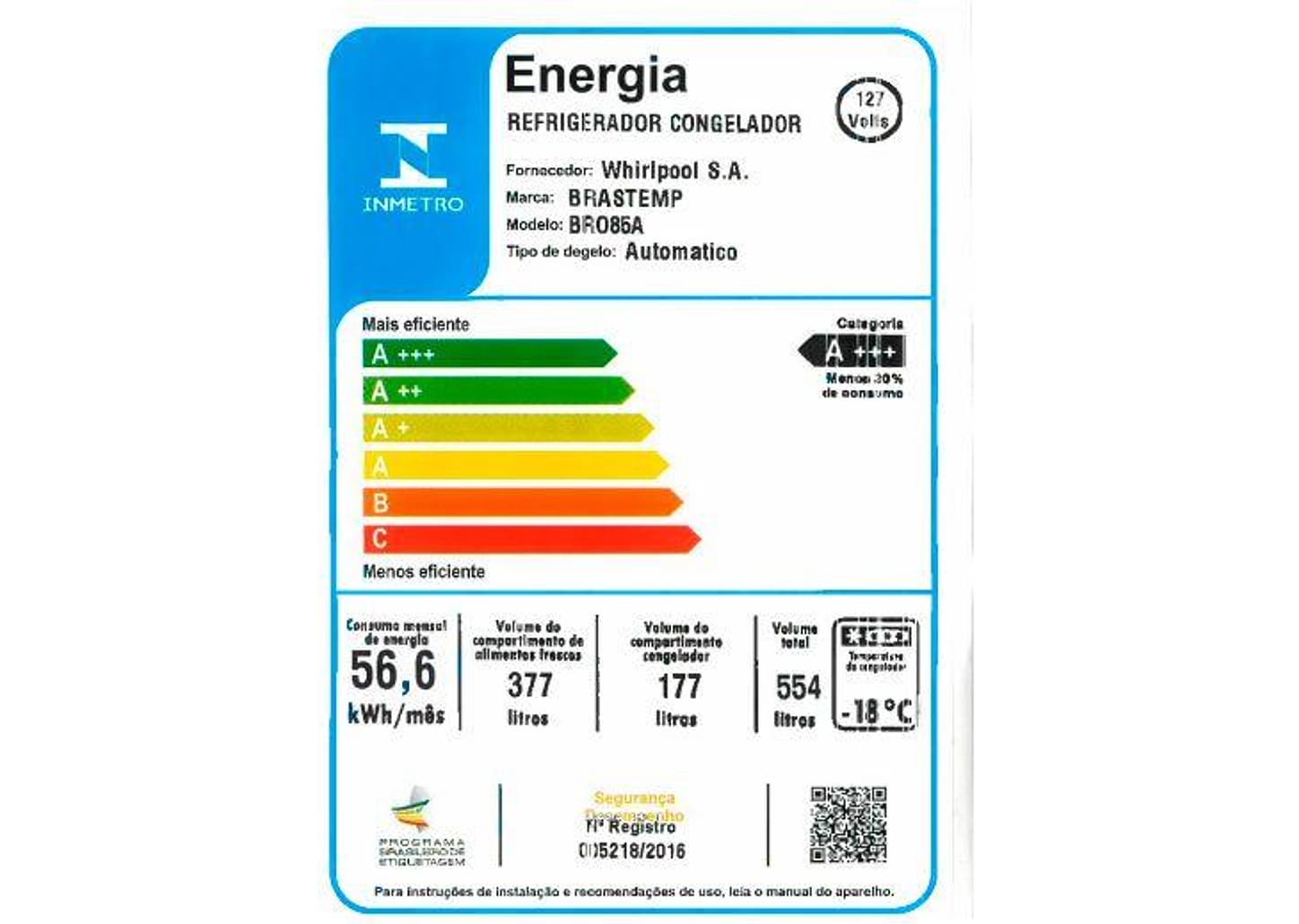 Geladeira/Refrigerador Brastemp Frost Free - Smart Duplex Branca 554L BRO85AB