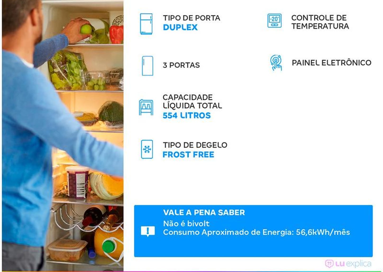 Geladeira/Refrigerador Brastemp Frost Free - Smart Duplex Branca 554L BRO85AB