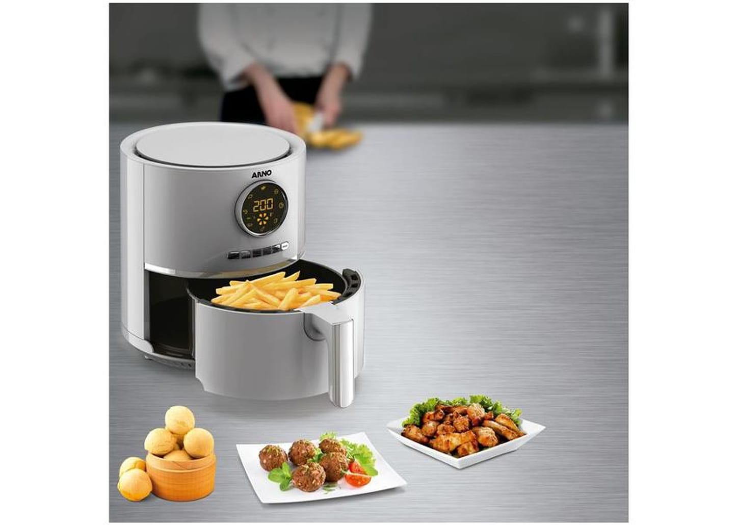 Fritadeira Elétrica sem Óleo/Air Fryer Arno - Airfry Ultra Grafite 4,2L com Timer
