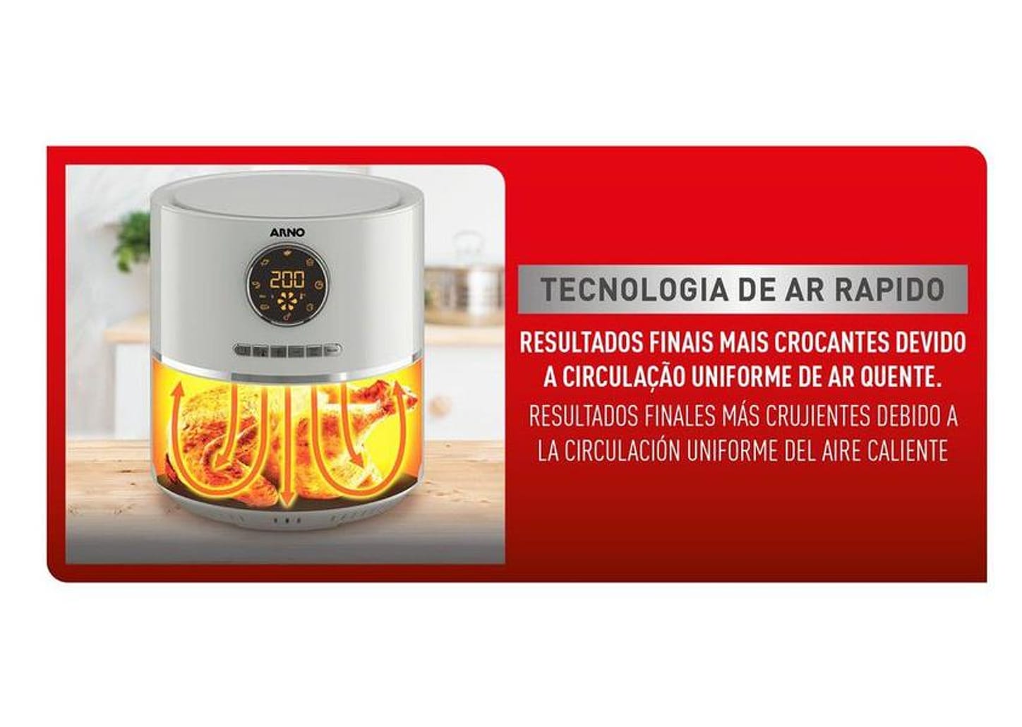 Fritadeira Elétrica sem Óleo/Air Fryer Arno - Airfry Ultra Grafite 4,2L com Timer