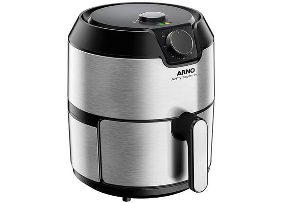 Fritadeira Elétrica Sem Óleo/Air Fryer Arno - Airfry Super BFRY Preta e Inox 4,2L com Timer