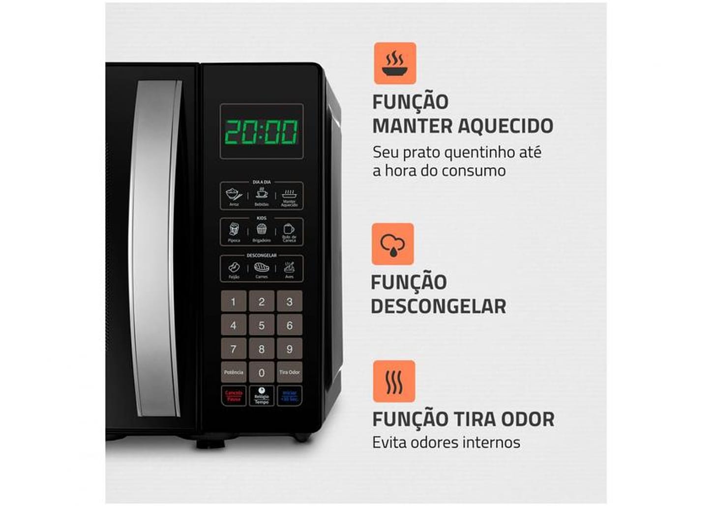 Micro-ondas Mondial 21L Preto MO-01-21-B