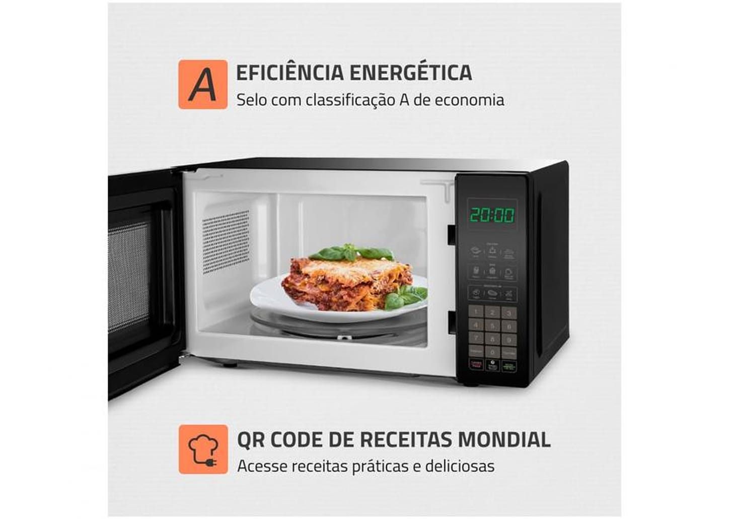 Micro-ondas Mondial 21L Preto MO-01-21-B