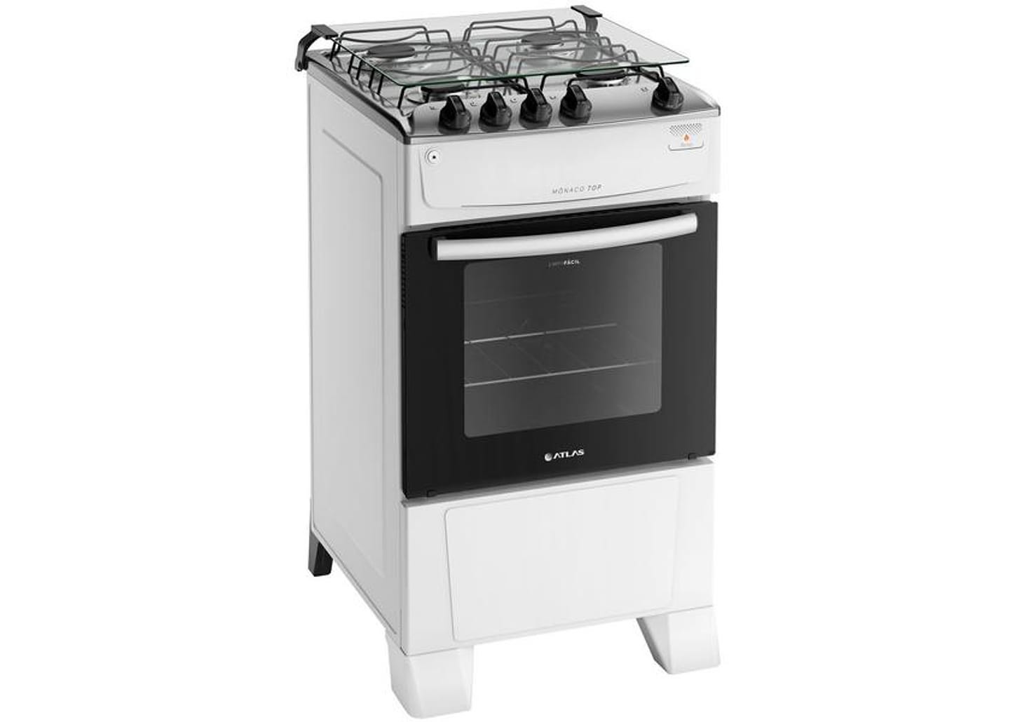 Fogão 4 Bocas Atlas Branco Acendimento - Automático Mônaco Top