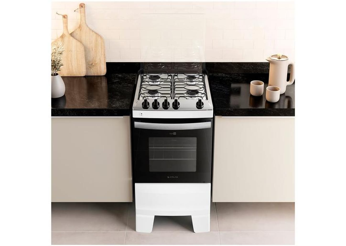 Fogão 4 Bocas Atlas Branco Acendimento Automático - Agile Up