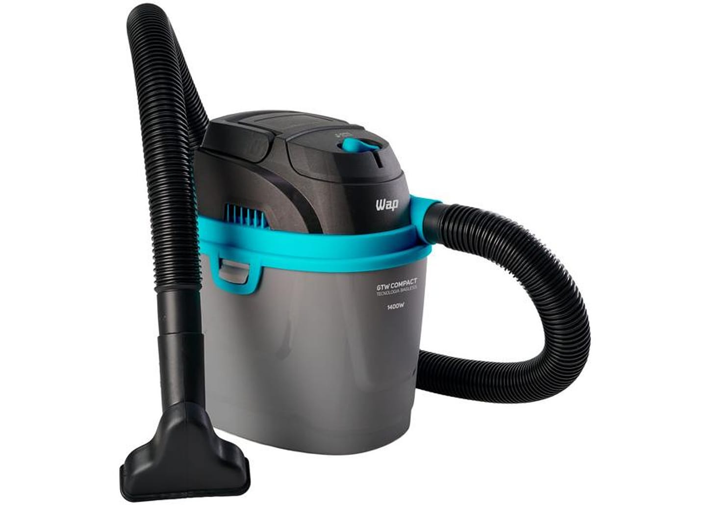 Aspirador de Pó e Água WAP 1400W GTW Compact - Preto e Turquesa