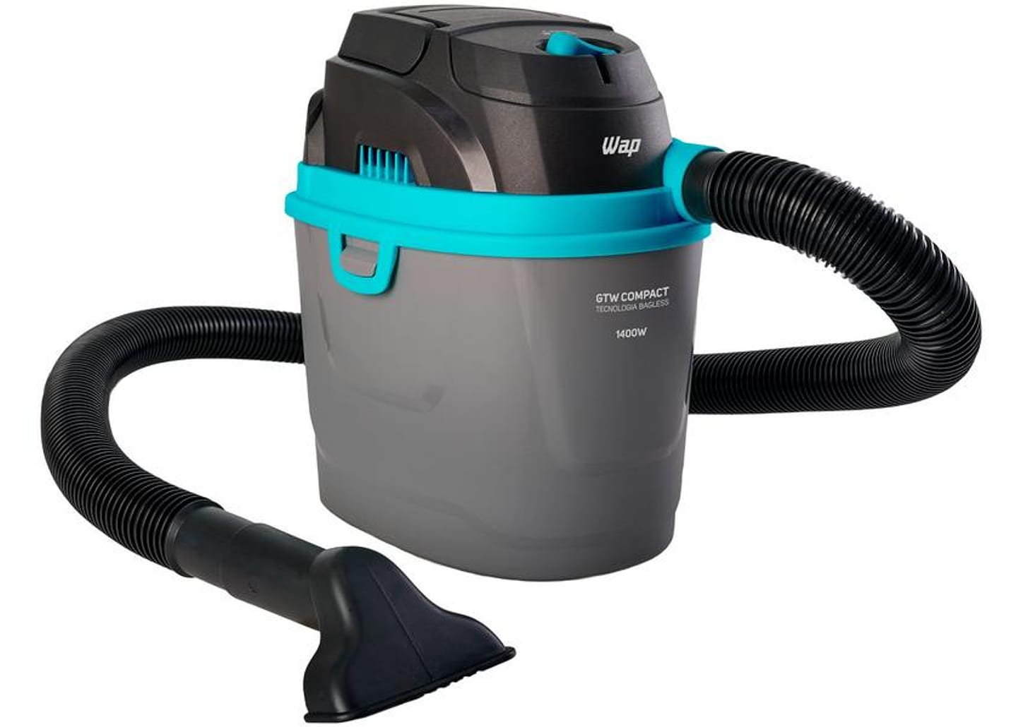 Aspirador de Pó e Água WAP 1400W GTW Compact - Preto e Turquesa