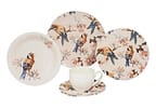 Aparelho de Jantar Chá 20 Peças Haus Cerâmica - Redondo Soho Pássaros