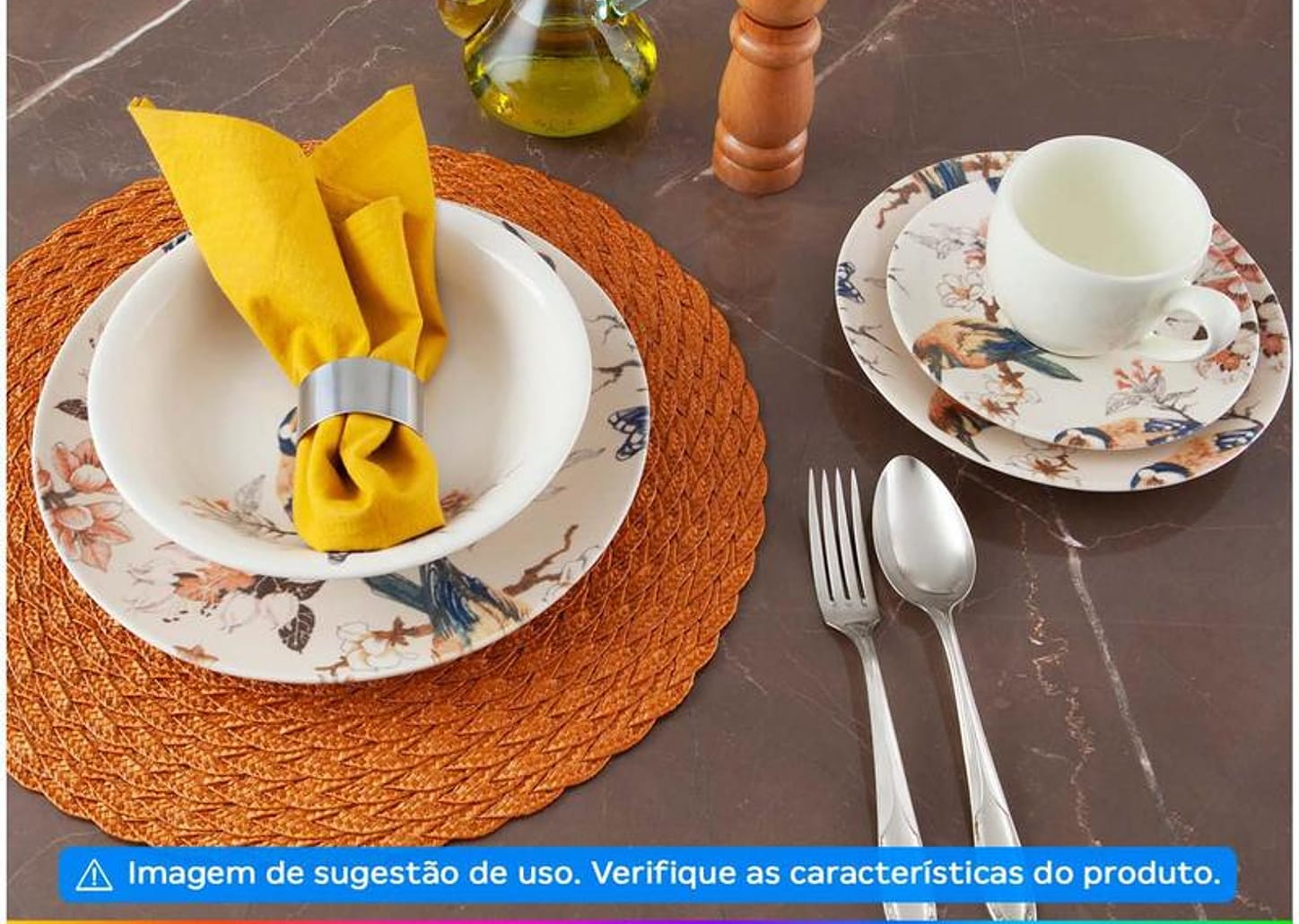 Aparelho de Jantar Chá 20 Peças Haus Cerâmica - Redondo Soho Pássaros