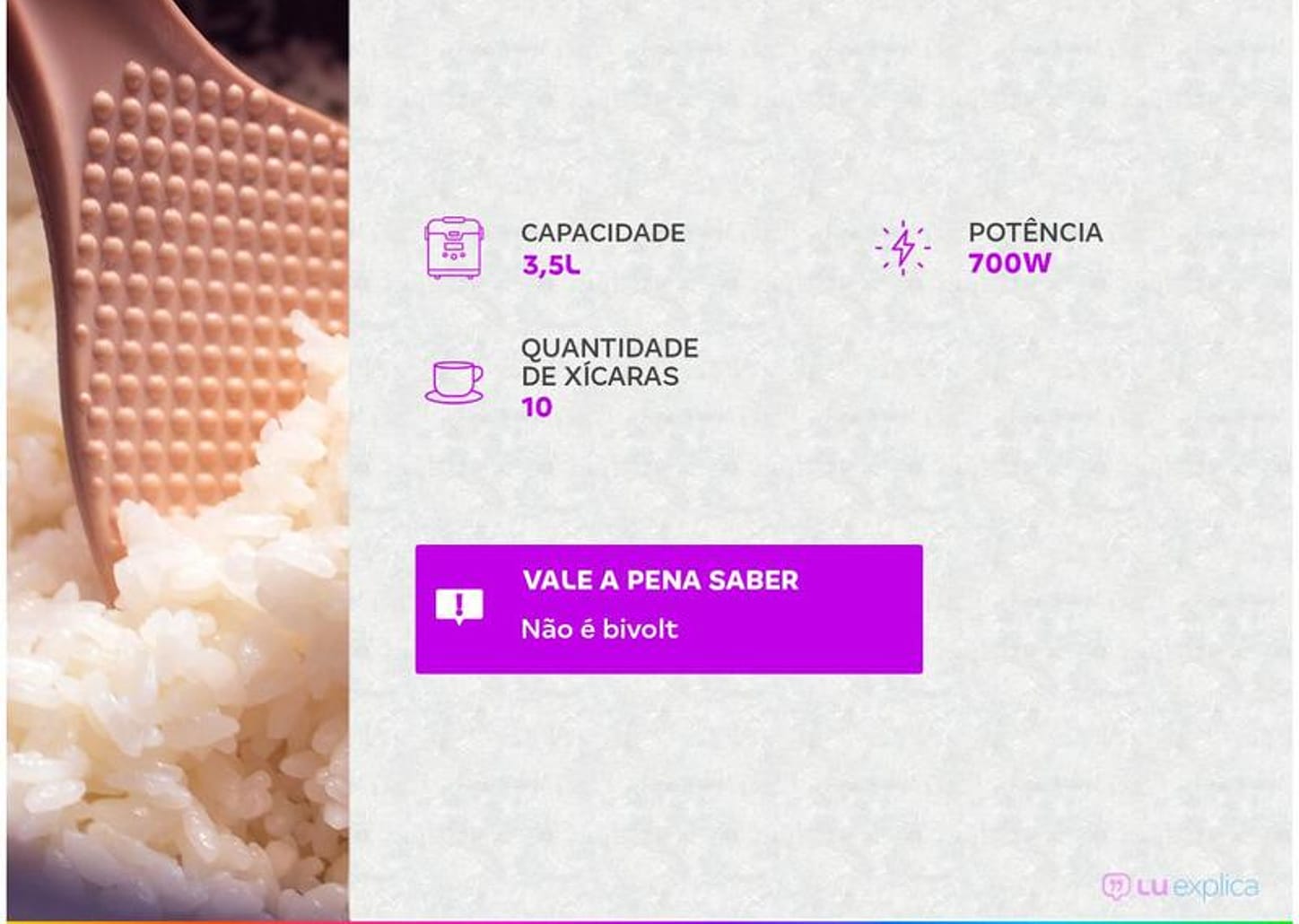 Panela de Arroz Elétrica Electrolux Efficient 2 em 1 700W 10 Xícaras