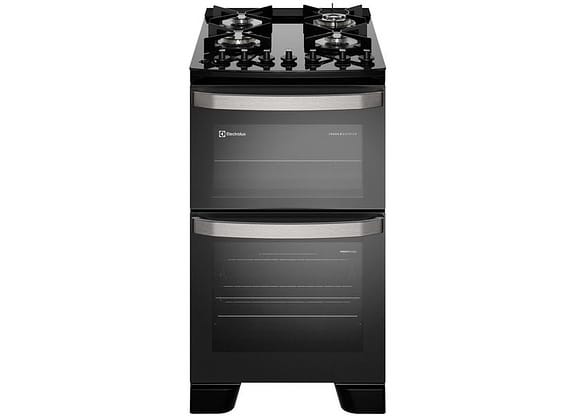Fogão 4 Bocas Electrolux Mesa de Vidro Preto com - Timer Acendimento Automático VaporBake FE4DP