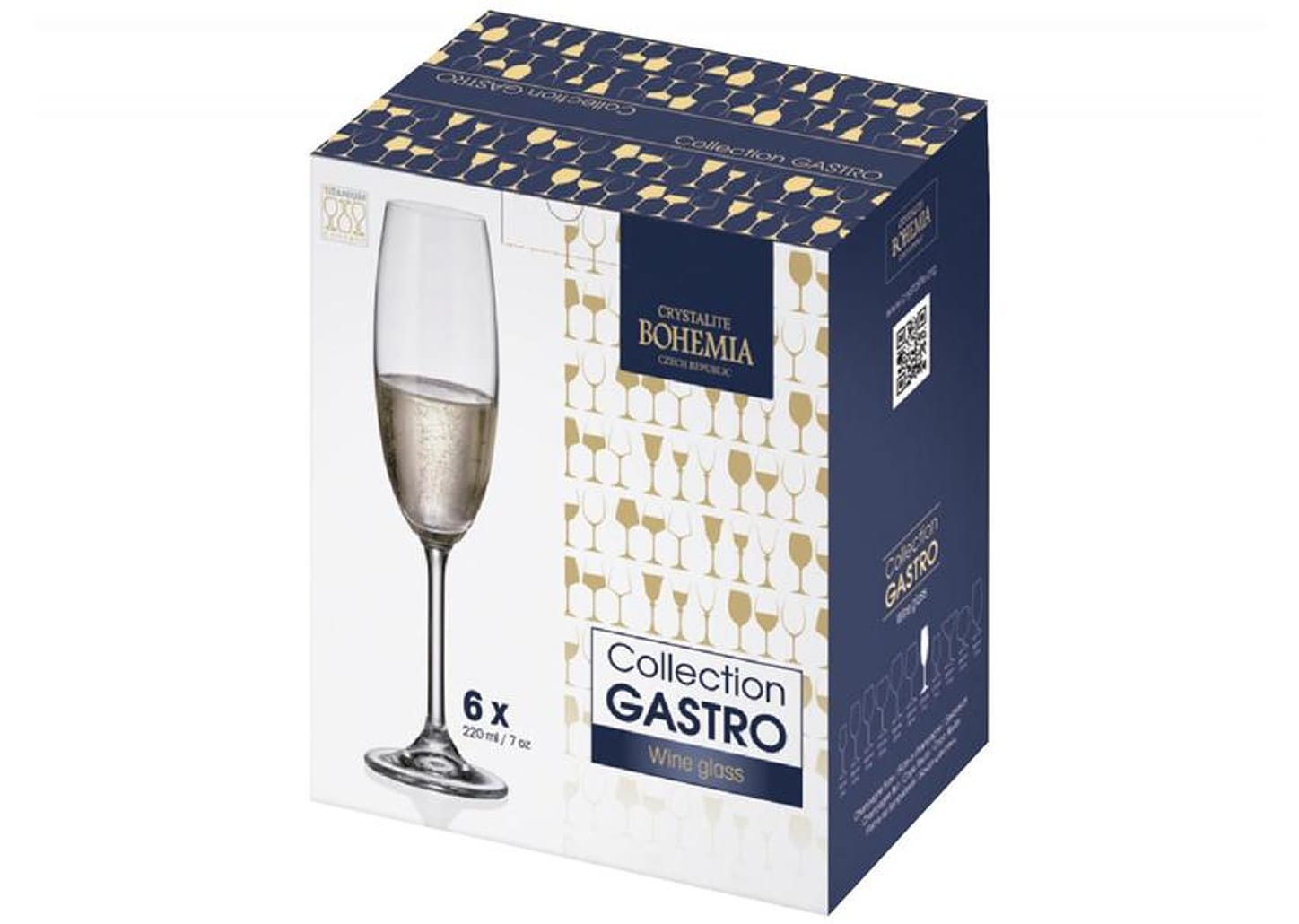 Jogo de Taças para Champanhe Cristal 220ml 6 Peças Bohemia Gastro 4S032/220
